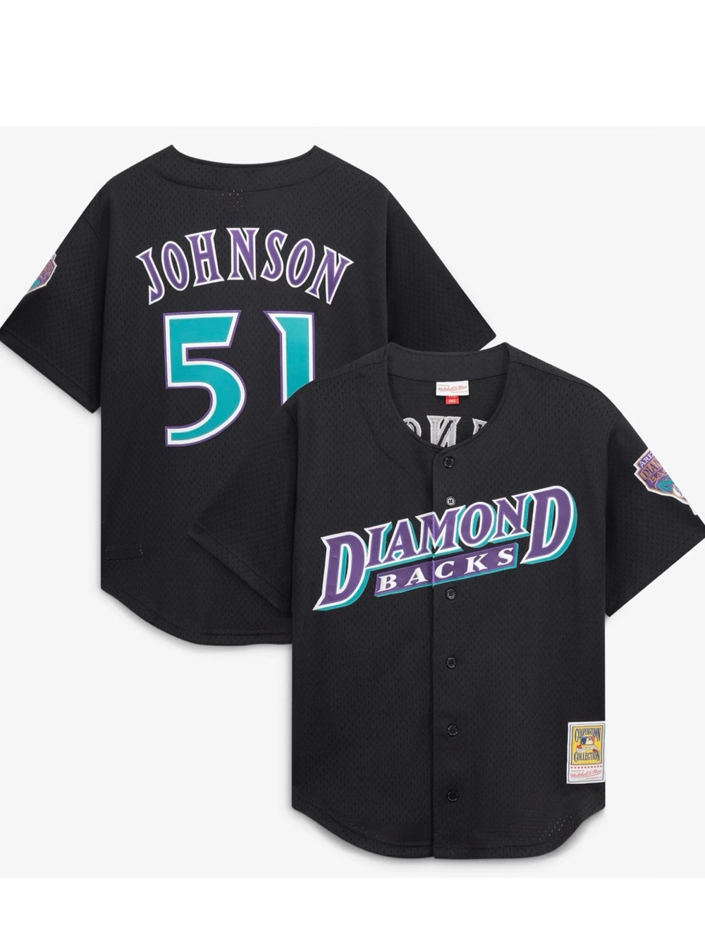 Randy Johnson Arizona Diamondbacks Mitchell Ness Black Throwback Baseball Jersey